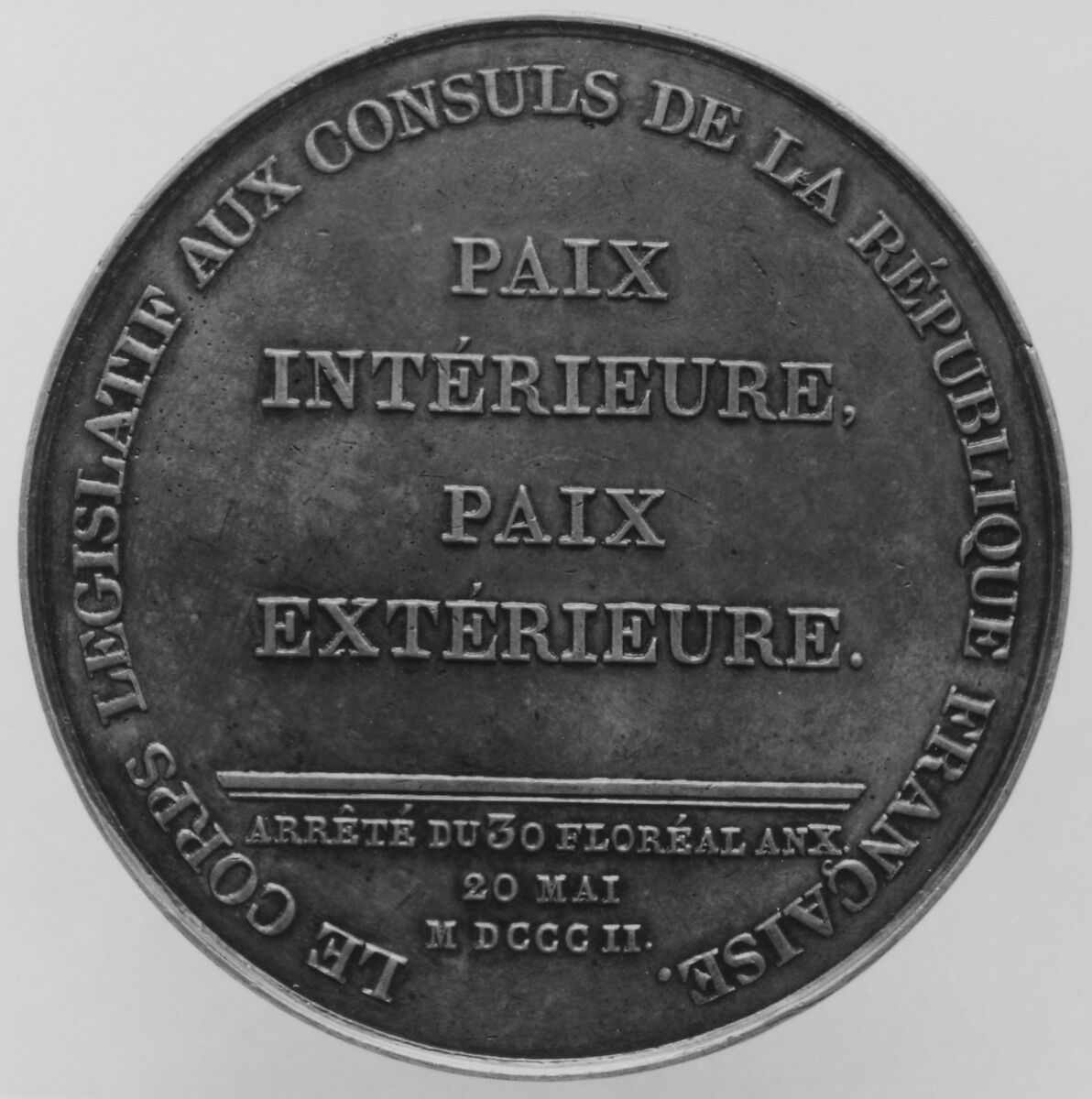 The Three Consuls: Napoleon, Cambacérès, Lebrun, Medalist: Romain-Vincent Jeuffroy (French, Rouen 1749–1826 Bas-Primay, near Marly), Bronze, struck, French