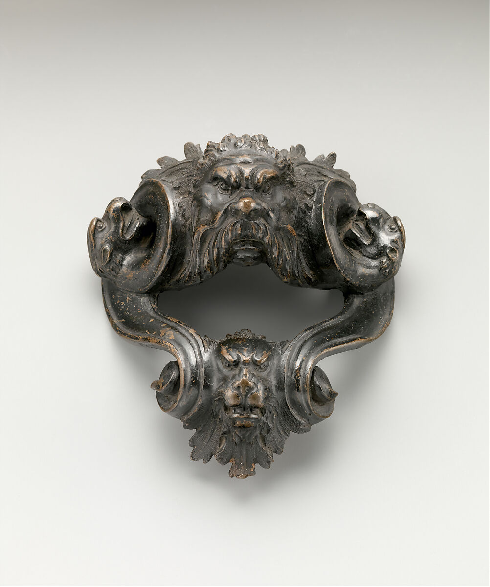 Mount with grotesque masks, Bronze, Italian, probably Florence 