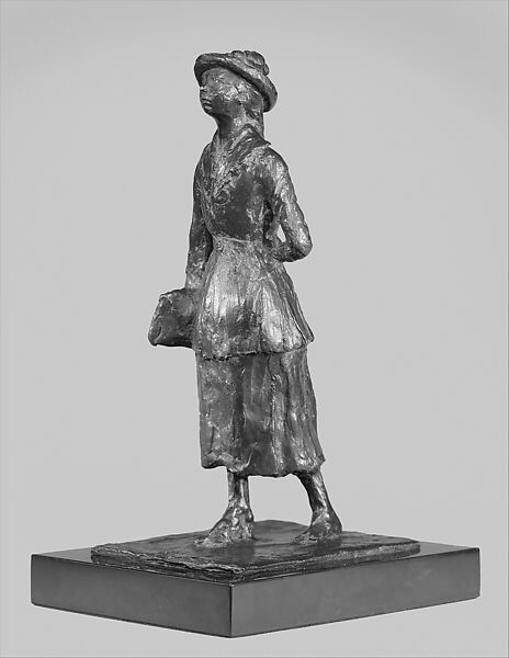 The Schoolgirl, Edgar Degas (French, Paris 1834–1917 Paris), Bronze, black marble base, French 