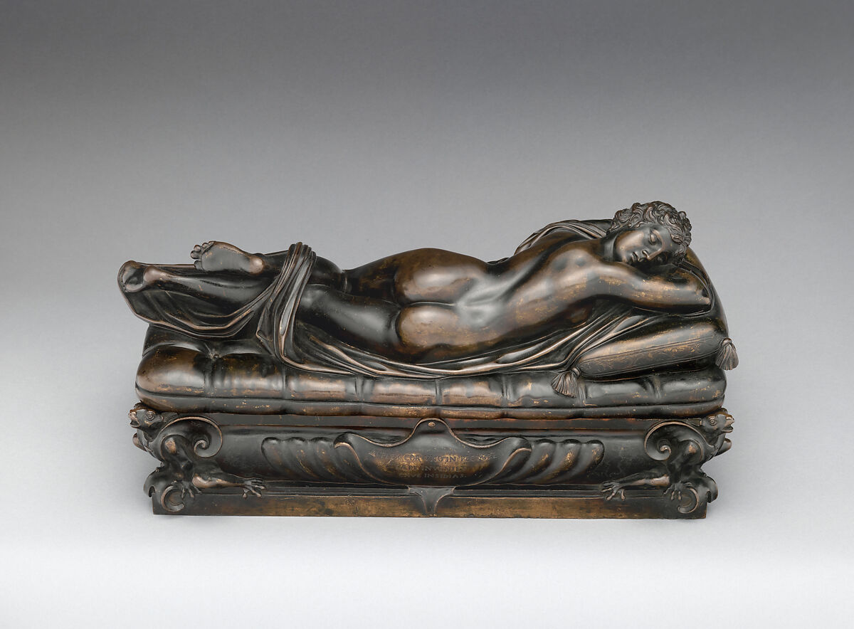 Hermaphrodite, Giovanni Francesco Susini (Italian, Florence 1585–1653 Florence), Bronze, Italian, Florence
