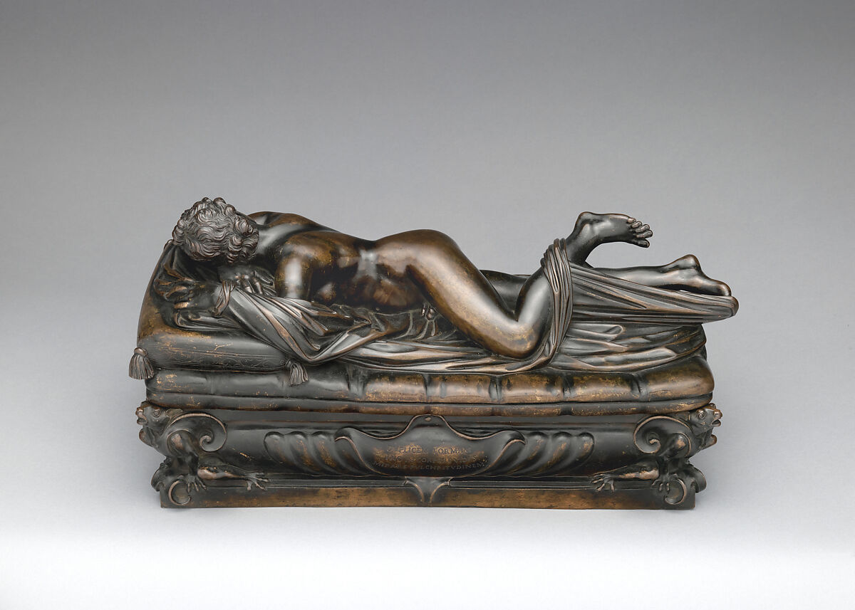 Hermaphrodite, Giovanni Francesco Susini (Italian, Florence 1585–1653 Florence), Bronze, Italian, Florence