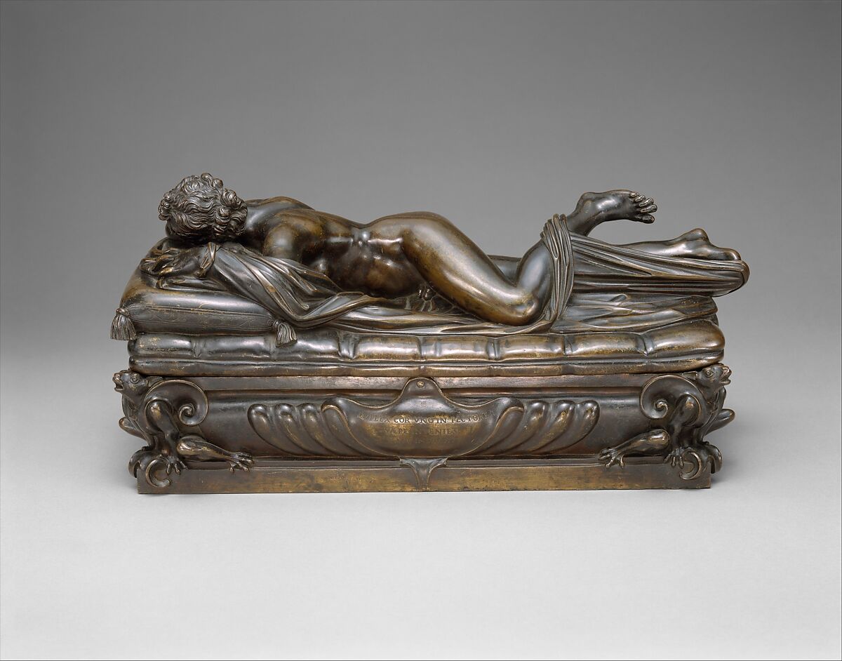 Hermaphrodite, Giovanni Francesco Susini (Italian, Florence 1585–1653 Florence), Bronze, Italian, Florence