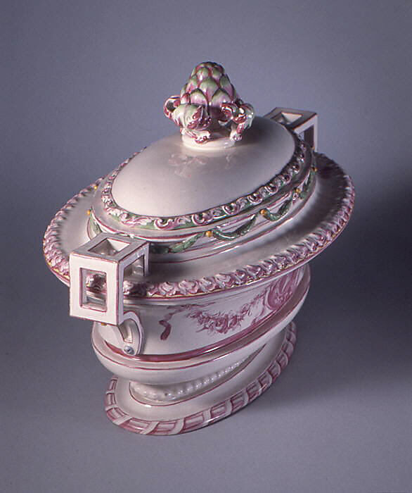 Tureen, Terre de Lorraine, lead- glazed, French, Lunéville