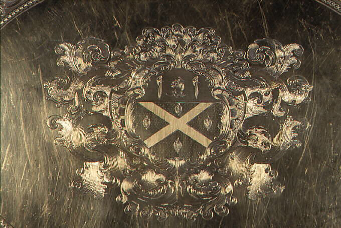 Tray with arms of William Burrell (1791–1847), Digby Scott (active 1802– after 1811), Silver gilt, British, London