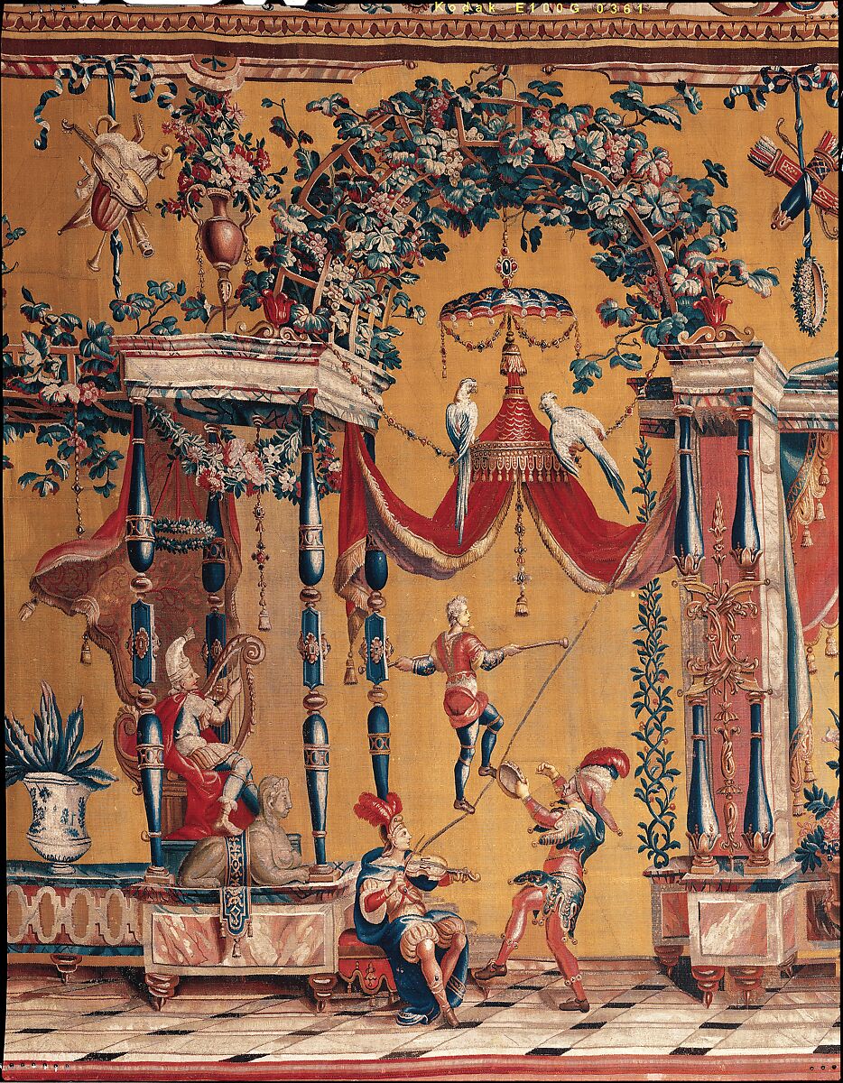 The Camel from a set of five Grotesques, Jean-Baptiste Monnoyer (French, Lille 1636–1699 London), Wool, silk (21-27 warps per inch, 8-9 per cm.), French, Beauvais