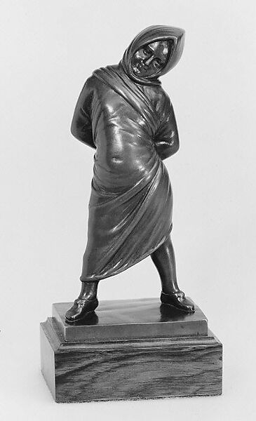 Roman Jester (Petit fou de Rome), Antoine-Louis Barye (French, Paris 1795–1875 Paris), Bronze, on wood base, French 