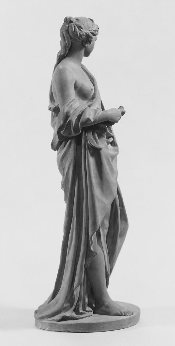 Ceres, Augustin Pajou (French, Paris 1730–1809 Paris), Buff terracotta with reddish patination, French, Paris