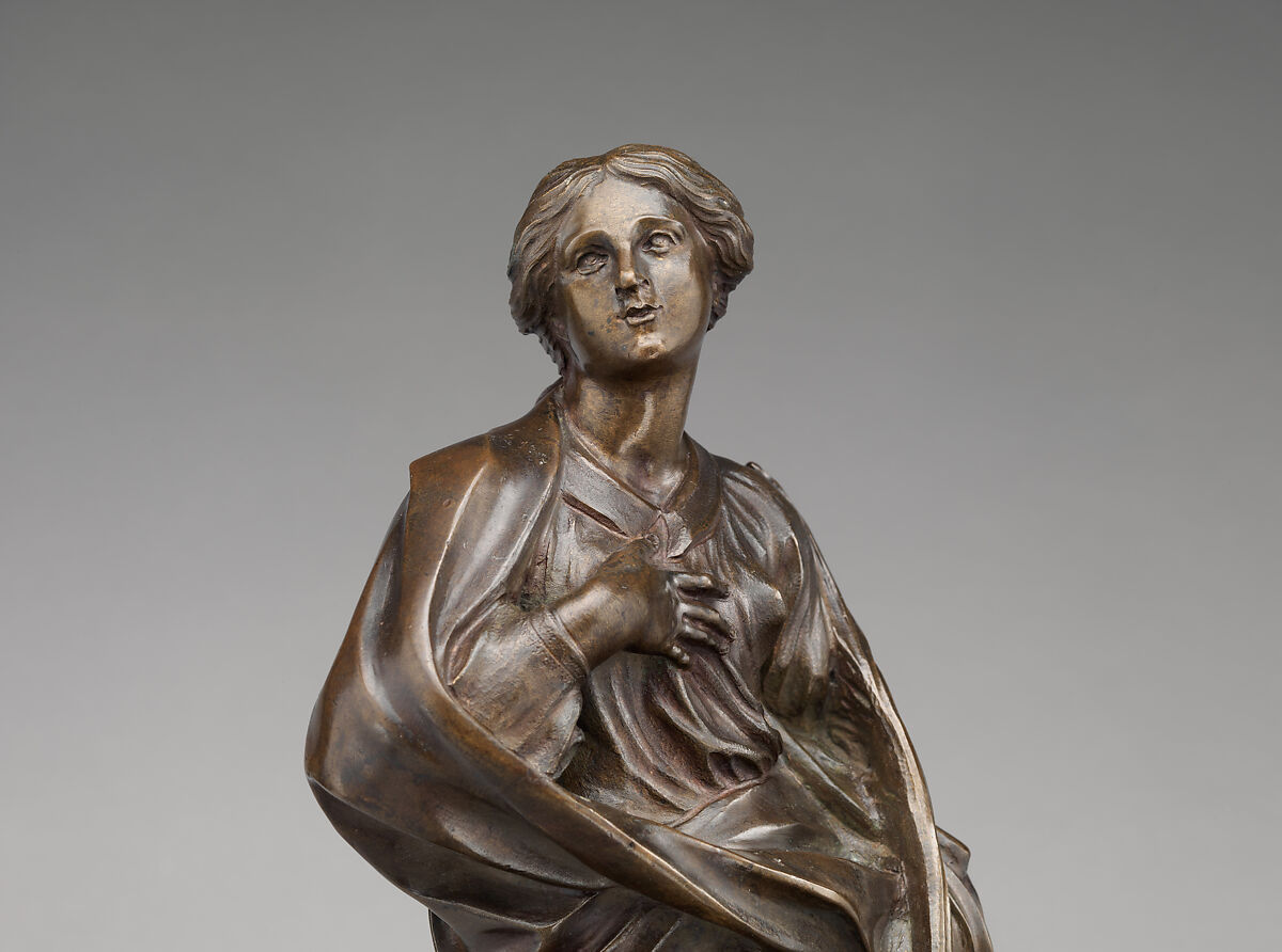 Saint Agnes, After a model by Gian Lorenzo Bernini (Italian, Naples 1598–1680 Rome), Bronze, Italian, Rome