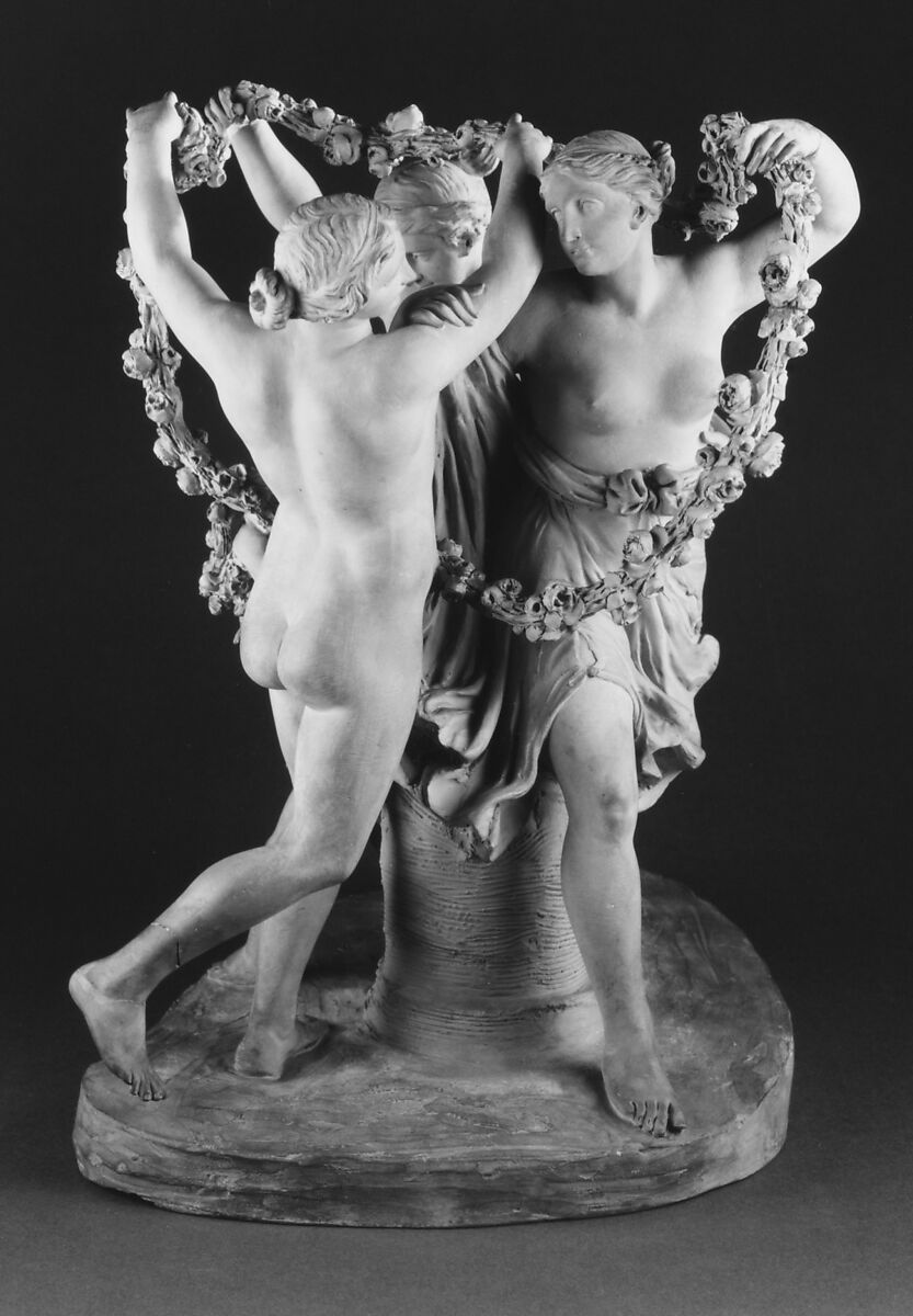 The Three Graces, Bartolomeo Pinelli (Italian, Rome 1781–1835 Rome), Terracotta, Italian, Rome 