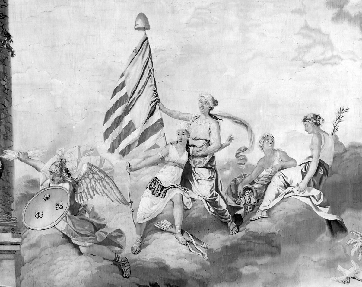 America from a set of The Four Continents, Jean Jacques François Le Barbier (French, Rouen 1738–1826 Paris), Wool, silk (19-21 warps per inch, 8 per cm.), French, Beauvais