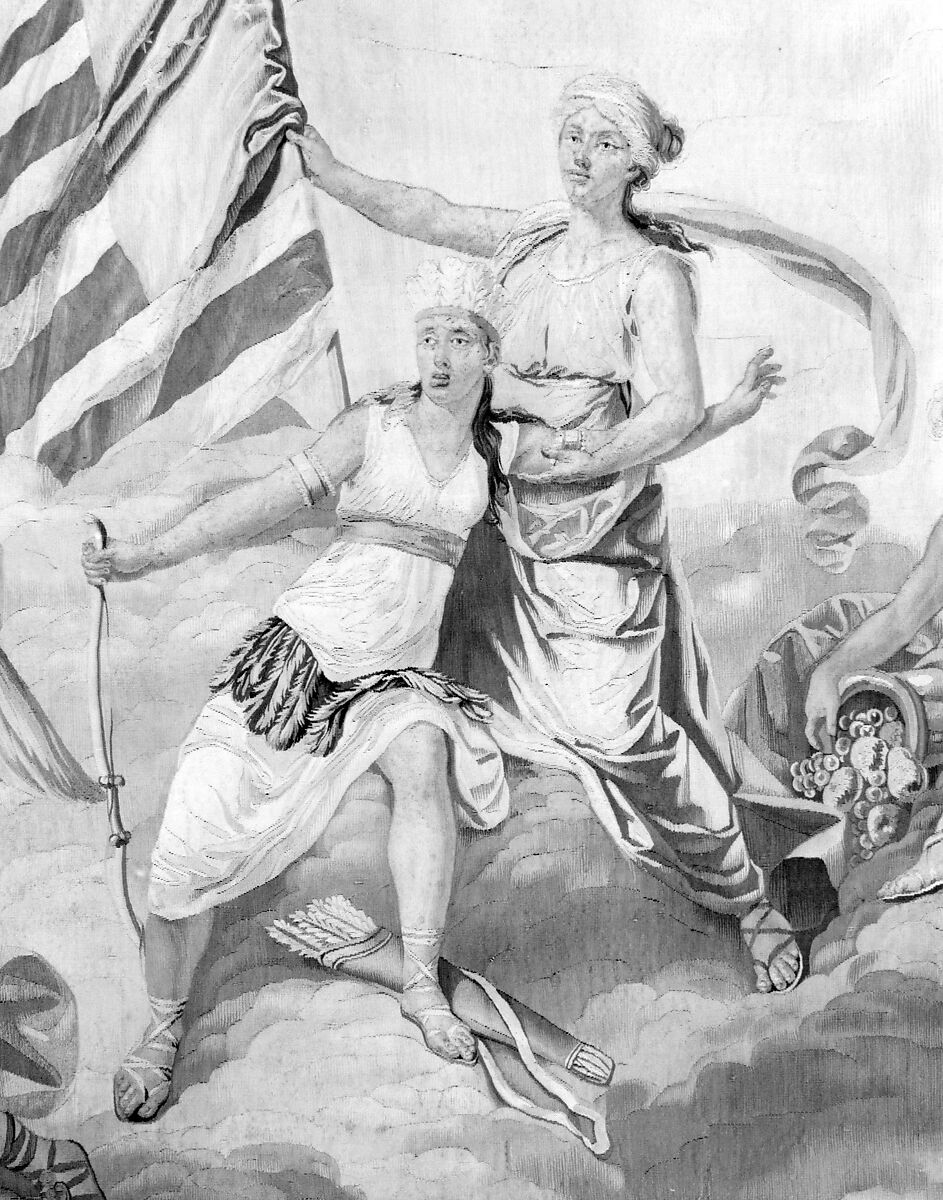 America from a set of The Four Continents, Jean Jacques François Le Barbier (French, Rouen 1738–1826 Paris), Wool, silk (19-21 warps per inch, 8 per cm.), French, Beauvais