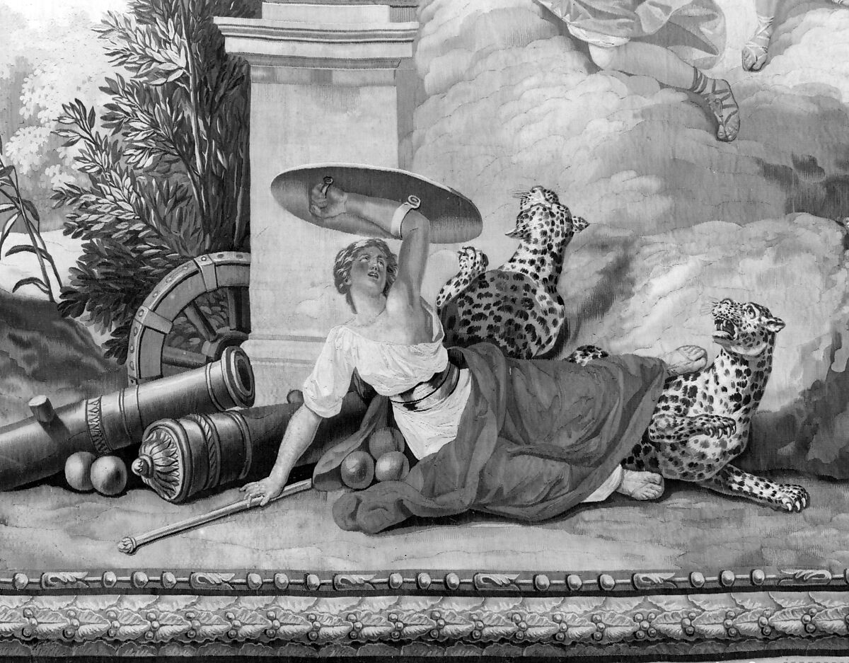 America from a set of The Four Continents, Jean Jacques François Le Barbier (French, Rouen 1738–1826 Paris), Wool, silk (19-21 warps per inch, 8 per cm.), French, Beauvais