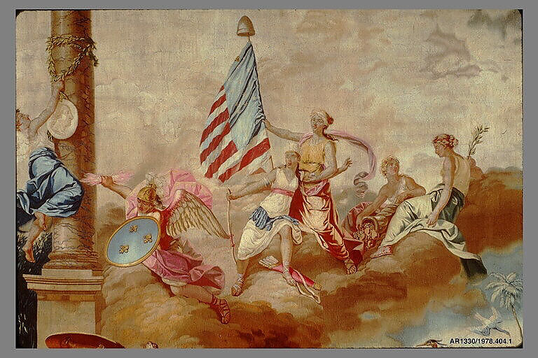 America from a set of The Four Continents, Jean Jacques François Le Barbier (French, Rouen 1738–1826 Paris), Wool, silk (19-21 warps per inch, 8 per cm.), French, Beauvais