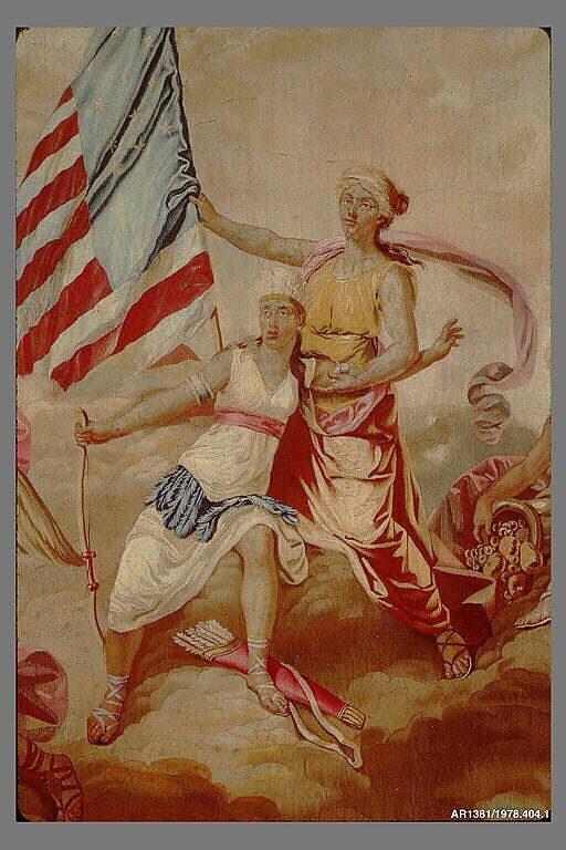 America from a set of The Four Continents, Jean Jacques François Le Barbier (French, Rouen 1738–1826 Paris), Wool, silk (19-21 warps per inch, 8 per cm.), French, Beauvais