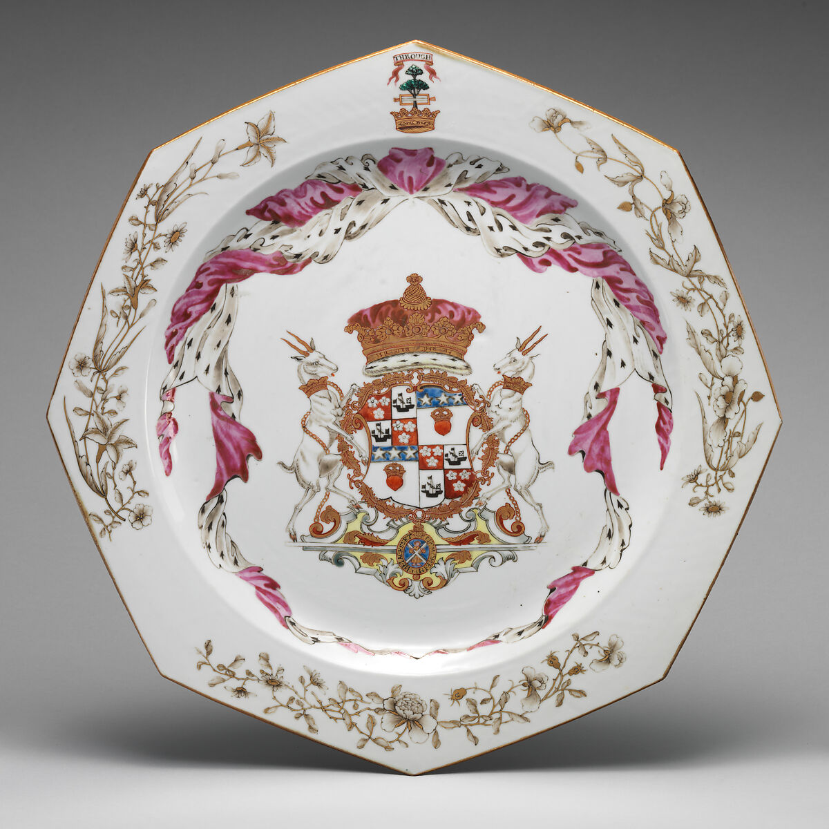 Dish (part of a service), Hard-paste porcelain, Chinese, for Scottish market 