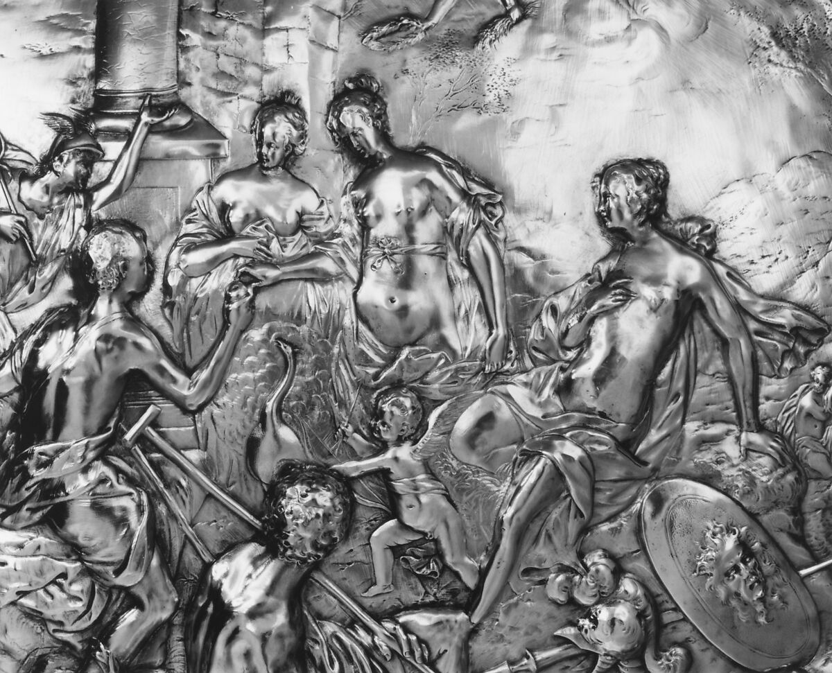 Judgment of Paris, After a painting by Hans von Aachen (German, Cologne 1552–1616 Prague), Silver gilt, probably German, Hamburg