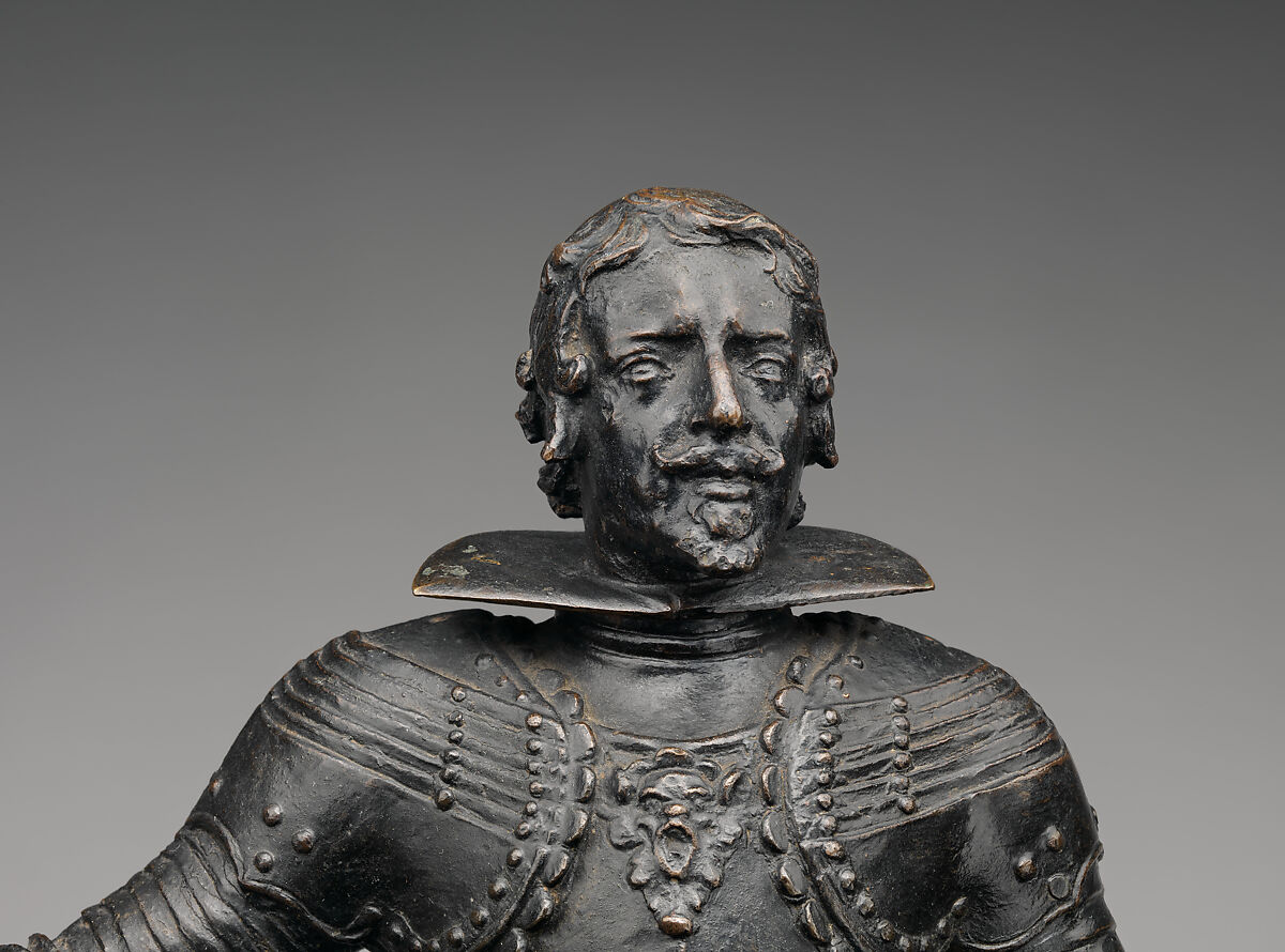 Equestrian statuette, possibly of Philip IV, King of Spain, Possibly after a model by Pietro Tacca (Italian, Carrara 1577–1640 Florence), Bronze, on later wood base, Possibly Italian