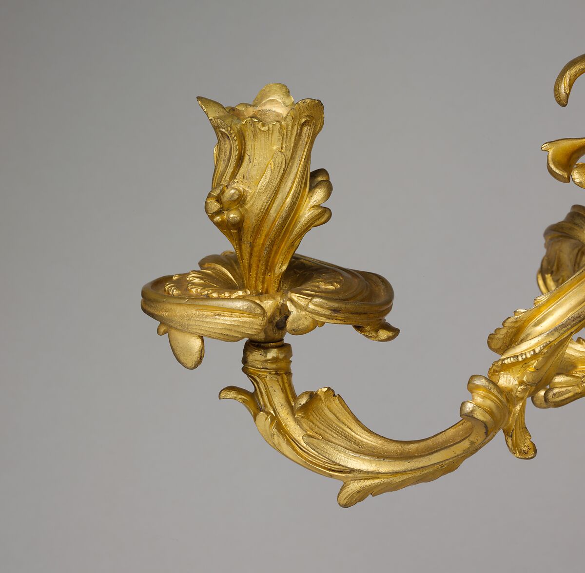 Pair of three-light candelabra, Gilt bronze, French