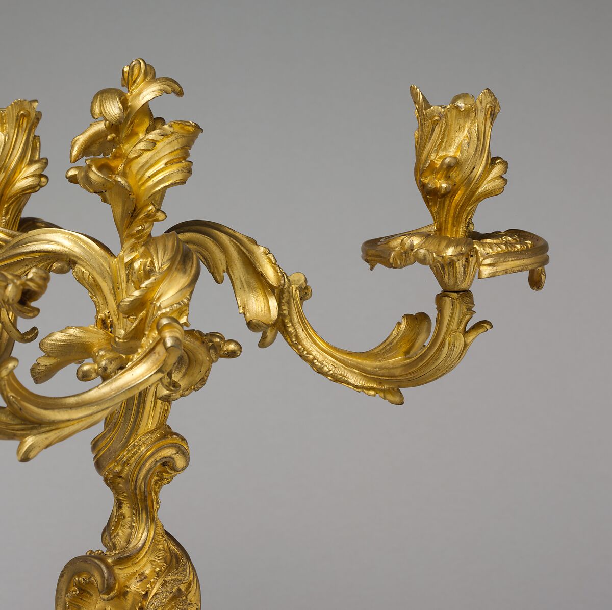 Pair of three-light candelabra, Gilt bronze, French