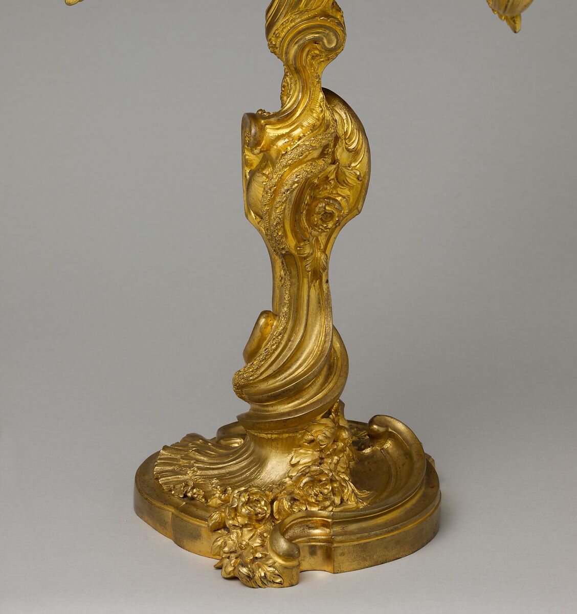 Pair of three-light candelabra, Gilt bronze, French