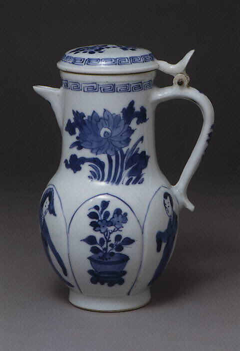 Ewer, Hard-paste porcelain, Chinese, for European, probably Dutch, market
