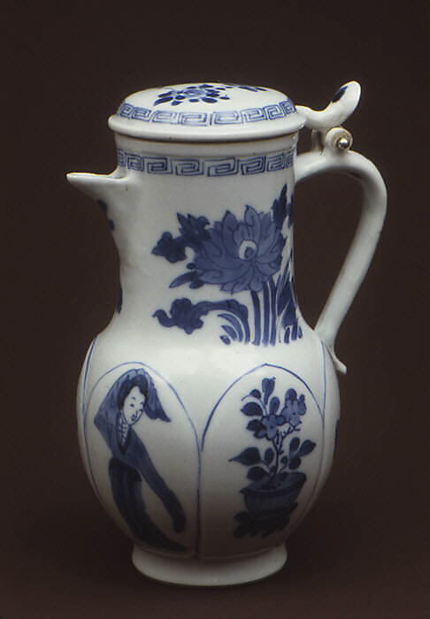 Ewer, Hard-paste porcelain, Chinese, for European, probably Dutch, market
