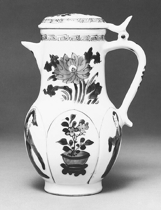 Ewer, Hard-paste porcelain, Chinese, for European, probably Dutch, market