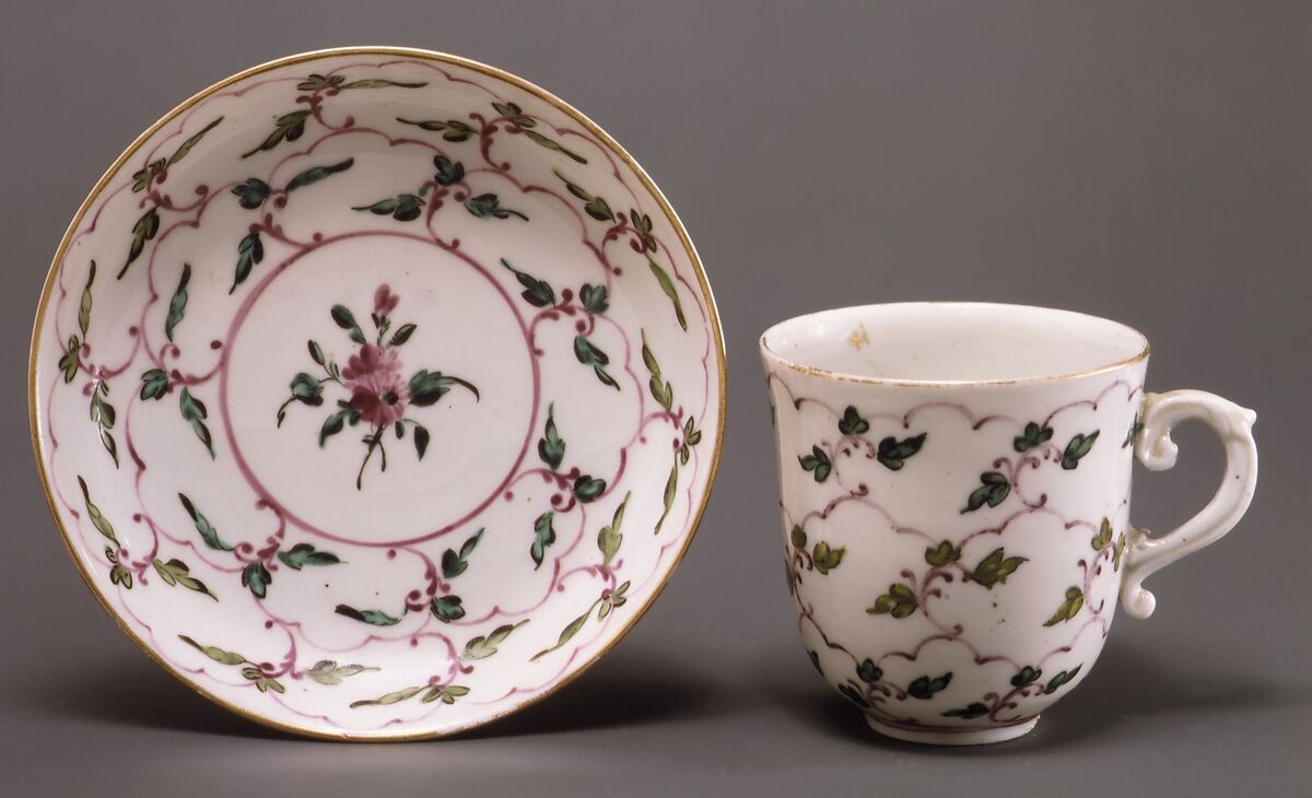 Cup and saucer, Doccia Porcelain Manufactory (Italian, 1737–1896), Hard-paste porcelain, Italian, Florence 