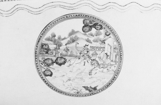 Punch bowl, Hard-paste porcelain, Chinese, probably for British market