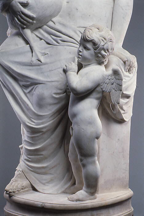 Leda and the Swan, Jacques Sarazin (French, Noyon 1592–1660 Paris), White marble, French, Paris