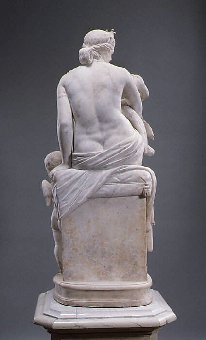Leda and the Swan, Jacques Sarazin (French, Noyon 1592–1660 Paris), White marble, French, Paris