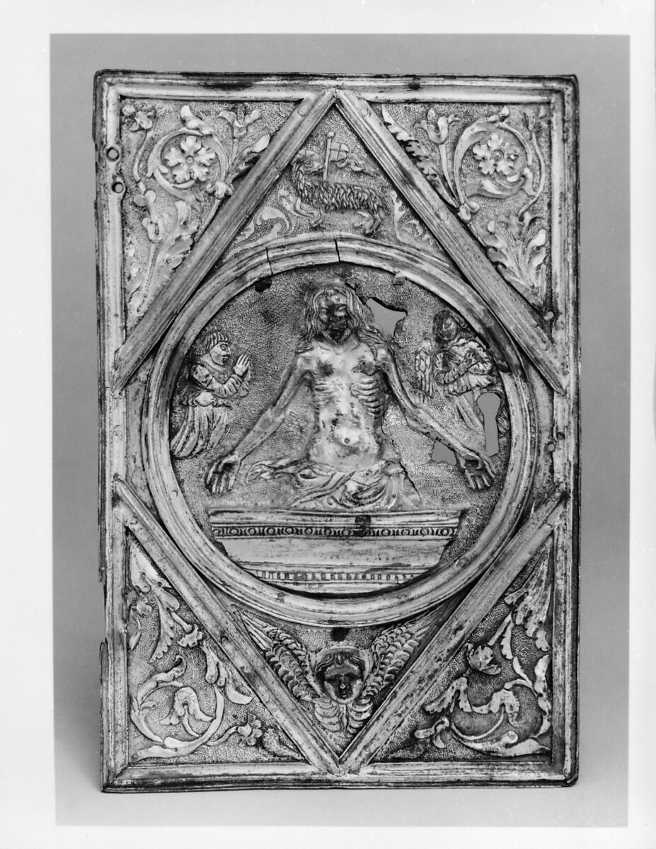 Dead Christ Between Two Angels, Gilt copper, repoussé, Italian, probably Venice 