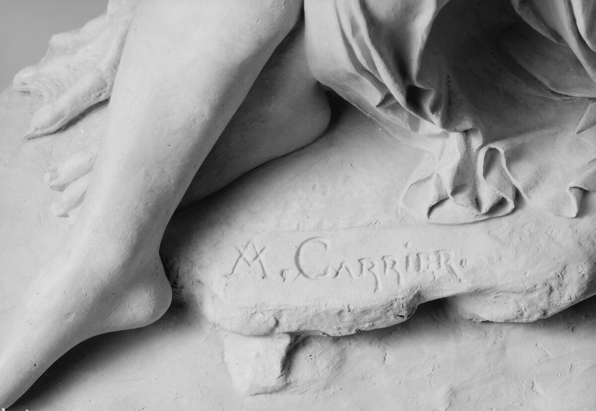 Leda and the Swan, Albert-Ernest Carrier-Belleuse (French, Anizy-le-Château 1824–1887 Sèvres), Cast terracotta, French, Paris