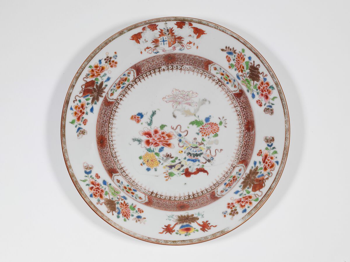 Plate, Hard-paste porcelain, Chinese, for British market 