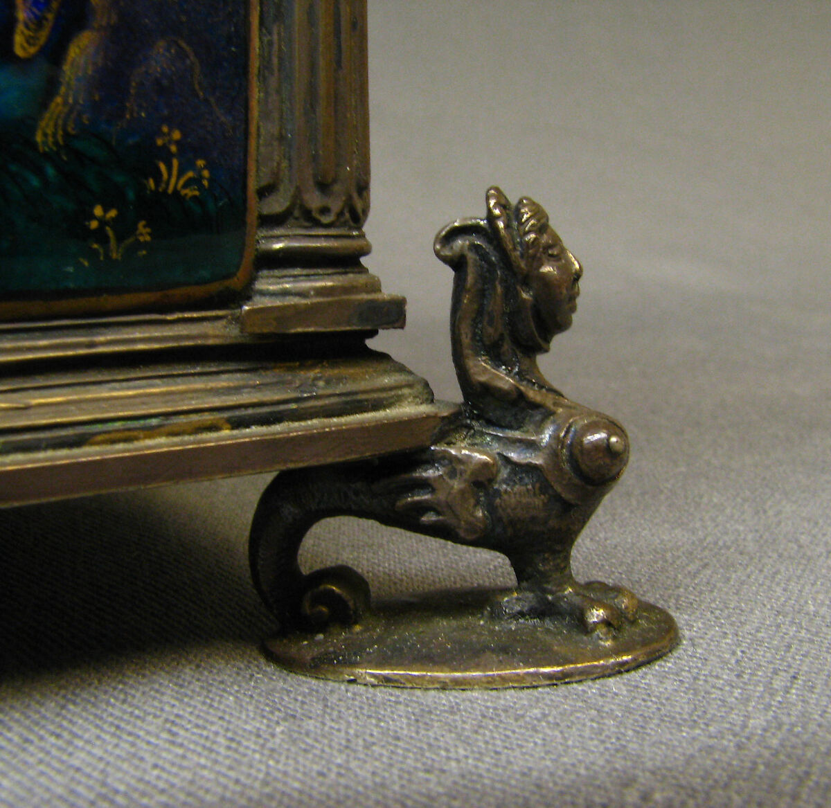 Casket with scenes of Genesis, Suzanne de Court (French, active 1575–1625), Painted enamel on copper, partly gilt; silver mounts, French, Limoges