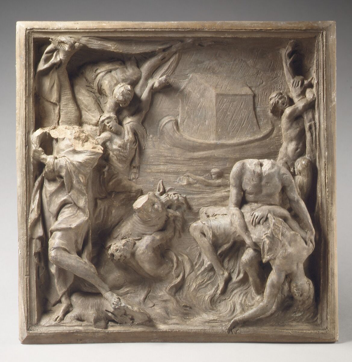 The Flood, Michel Anguier (French, Eu (Seine-Maritime) 1612–1686 Paris), Terracotta, French, modeled Italy, Rome 