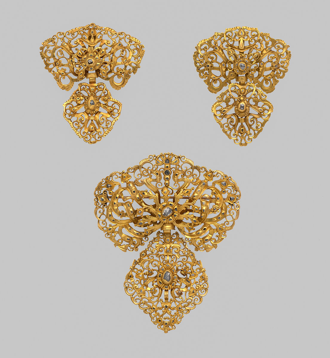 Corsage ornament, Gold, diamonds, Portuguese