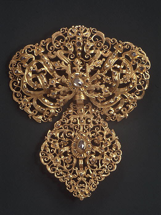 Corsage ornament, Gold, diamonds, Portuguese 