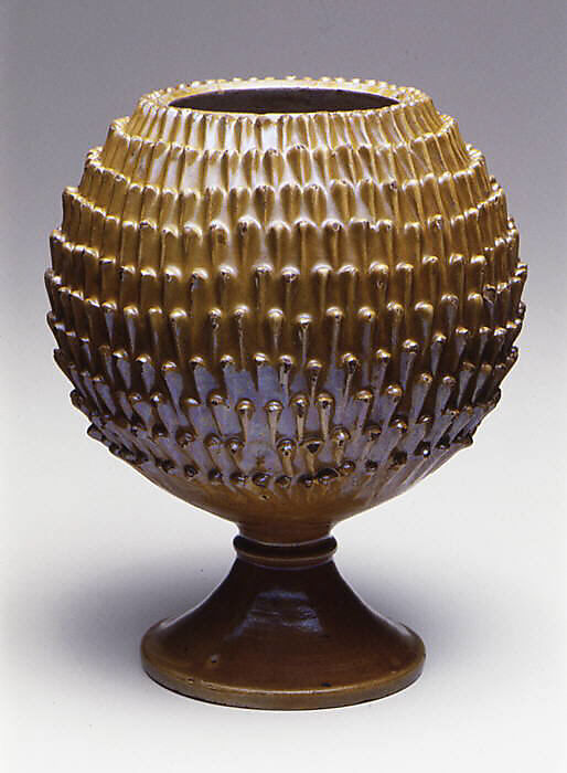 Pinecone cup, Maiolica (tin-glazed earthenware), lustered, Italian, Deruta