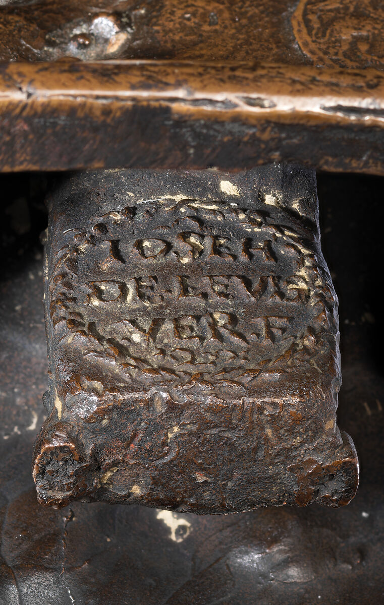 Crucifix on a Golgotha base, Base by Giuseppe de' Levi (Italian, Verona 1522–1611/14 Verona), Corpus: bronze, fire-gilt; cross and base: bronze, Italian, Verona