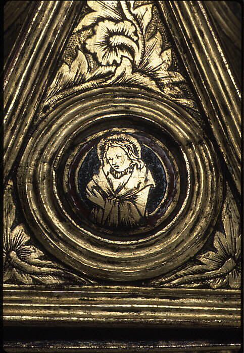 Reliquary casket, Circle of Lorenzo Ghiberti (Italian, Florence 1378–1455 Florence), Gilt copper and champlevé enamel, Italian, Florence