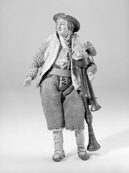 Shepherd, Polychromed terracotta head; wooden limbs; body of wire wrapped in tow; various fabrics; leather, Italian, Naples