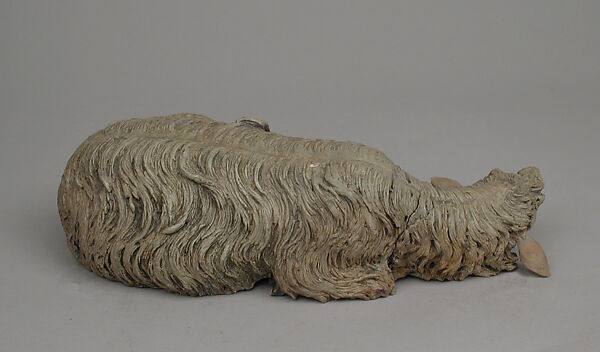 Sleeping sheep, Polychromed terracotta body, Italian, Naples