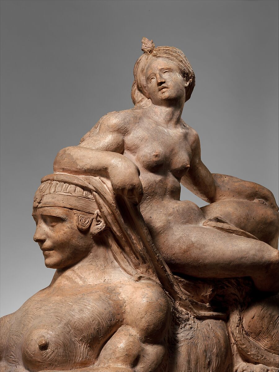 Venus and the Sphinx, Auguste Préault (French, Paris 1809–1879 Paris), Tinted plaster, French, Paris