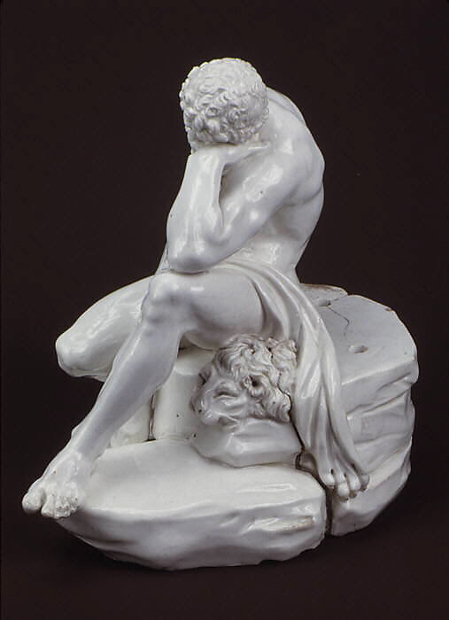 Hercules Resting from His Labors, Attributed to Royal Porcelain Manufactory, Naples (Italian, 1759–1819), Hard-paste porcelain, Italian, Naples