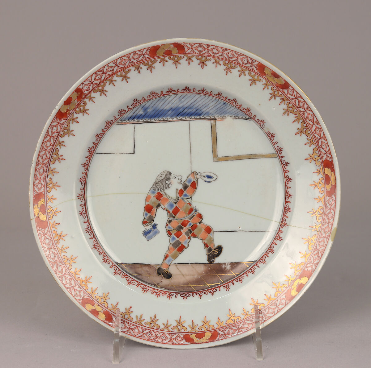 Plate, Hard-paste porcelain, Chinese, for Dutch market 