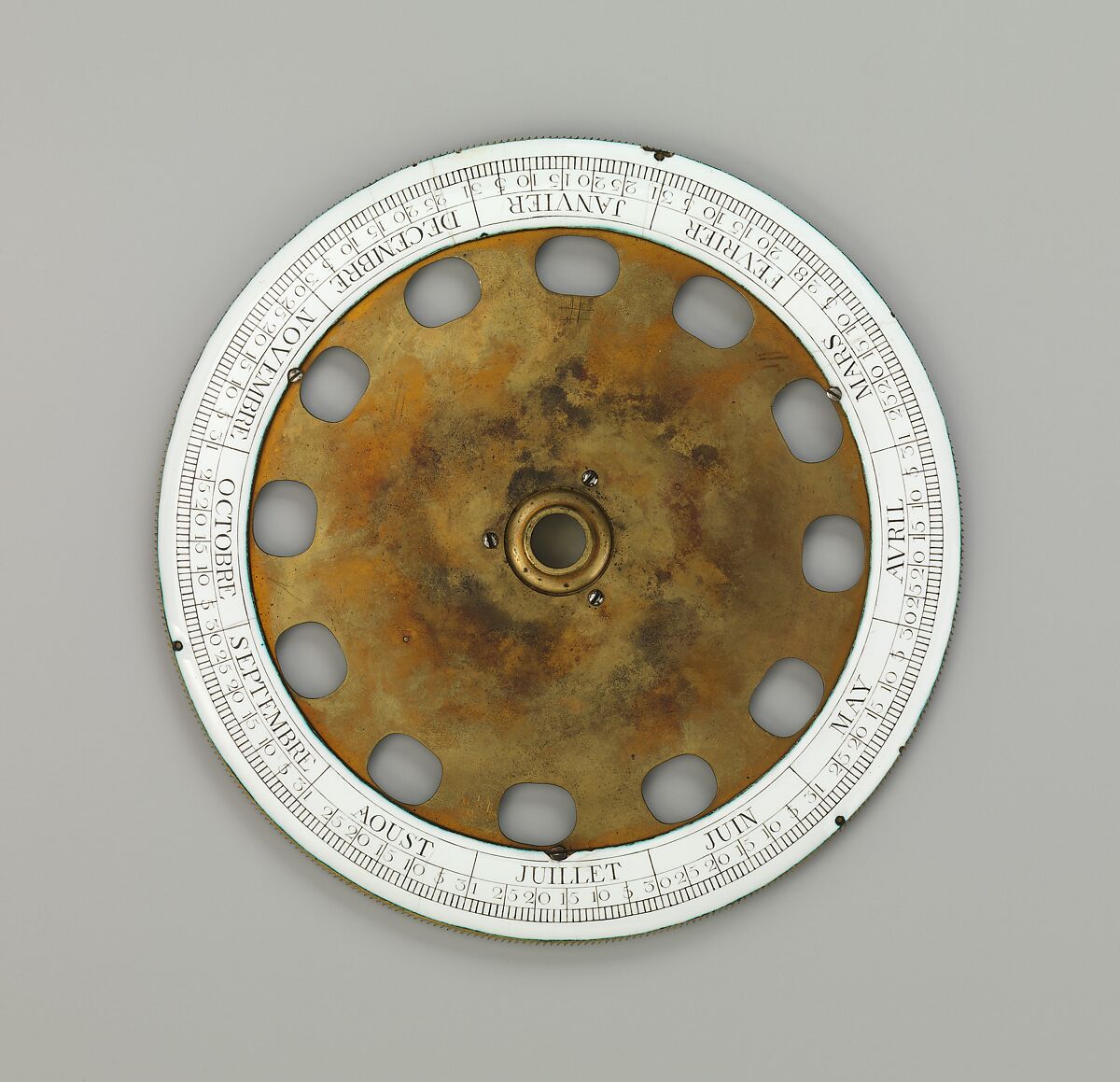 Longcase astronomical regulator, Clockmaker: Ferdinand Berthoud (French, 1727–1807), Case: oak veneered with ebony and brass, with gilt-bronze mounts; Dial: white enamel; Movement: gilded brass and steel, French, Paris