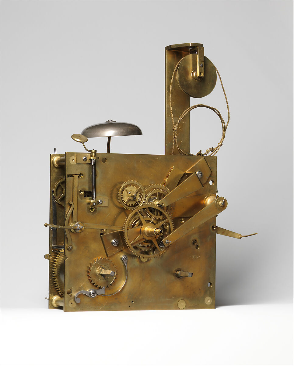 Longcase astronomical regulator, Clockmaker: Ferdinand Berthoud (French, 1727–1807), Case: oak veneered with ebony and brass, with gilt-bronze mounts; Dial: white enamel; Movement: gilded brass and steel, French, Paris