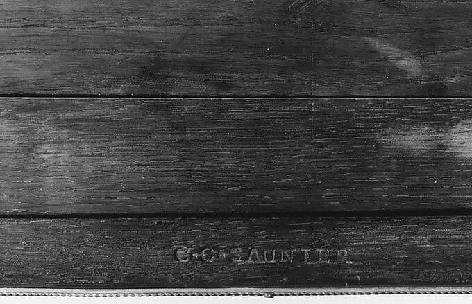 Desk (bonheur du jour), Claude-Charles Saunier (French, 1735–1807), Oak, veneered with ebony, Japanese lacquer, brecchilito marble and gilt-bronze mounts, French