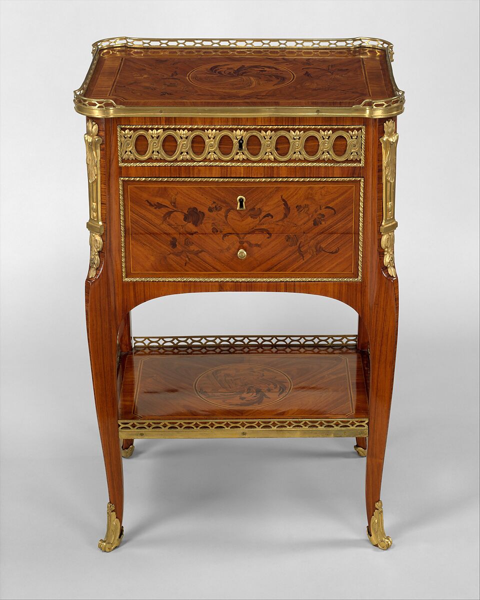 Writing table, Roger Vandercruse, called Lacroix (French, 1727–1799), Oak, veneered with rosewood, endcut kingwood, banding of holly, gilt-bronze, French, Paris 